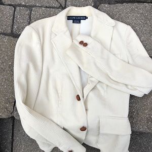 Ralph Lauren winter white corduroy blazer